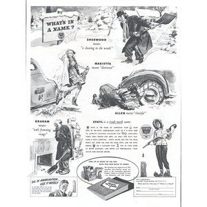 1944 Ethyl Corporation What's in a Name Vintage Print Ad WW2 War Effort Wall Art